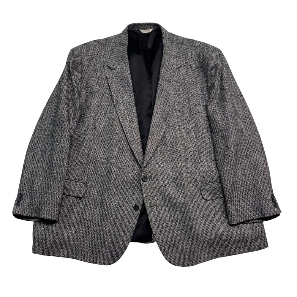 vtg Alexander Lloyd 58R Gray Fleck Silk Wool Blazer Jacket Sport Suit Coat USA